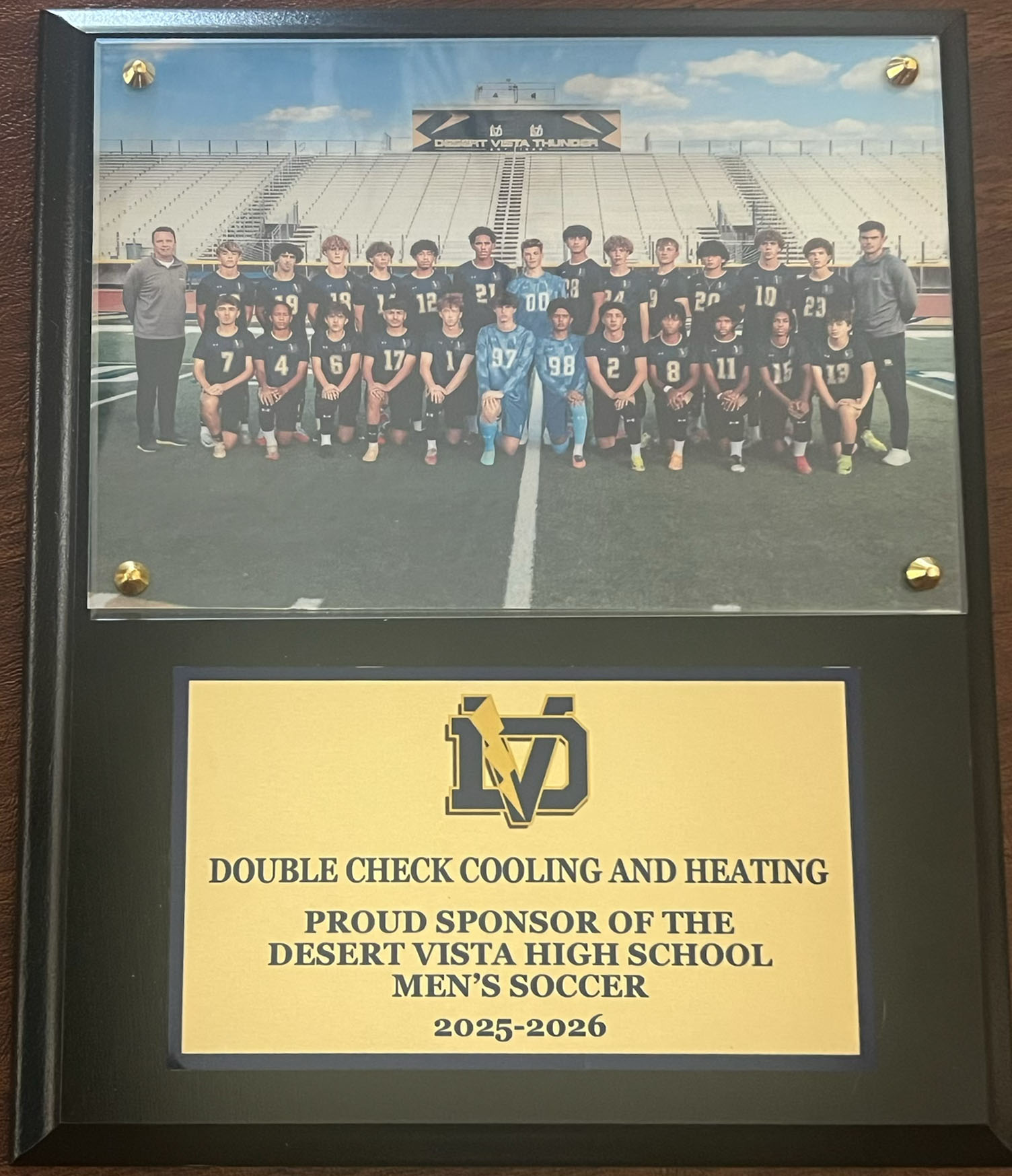 Double check cooling and Heating Sponsors men's soccer